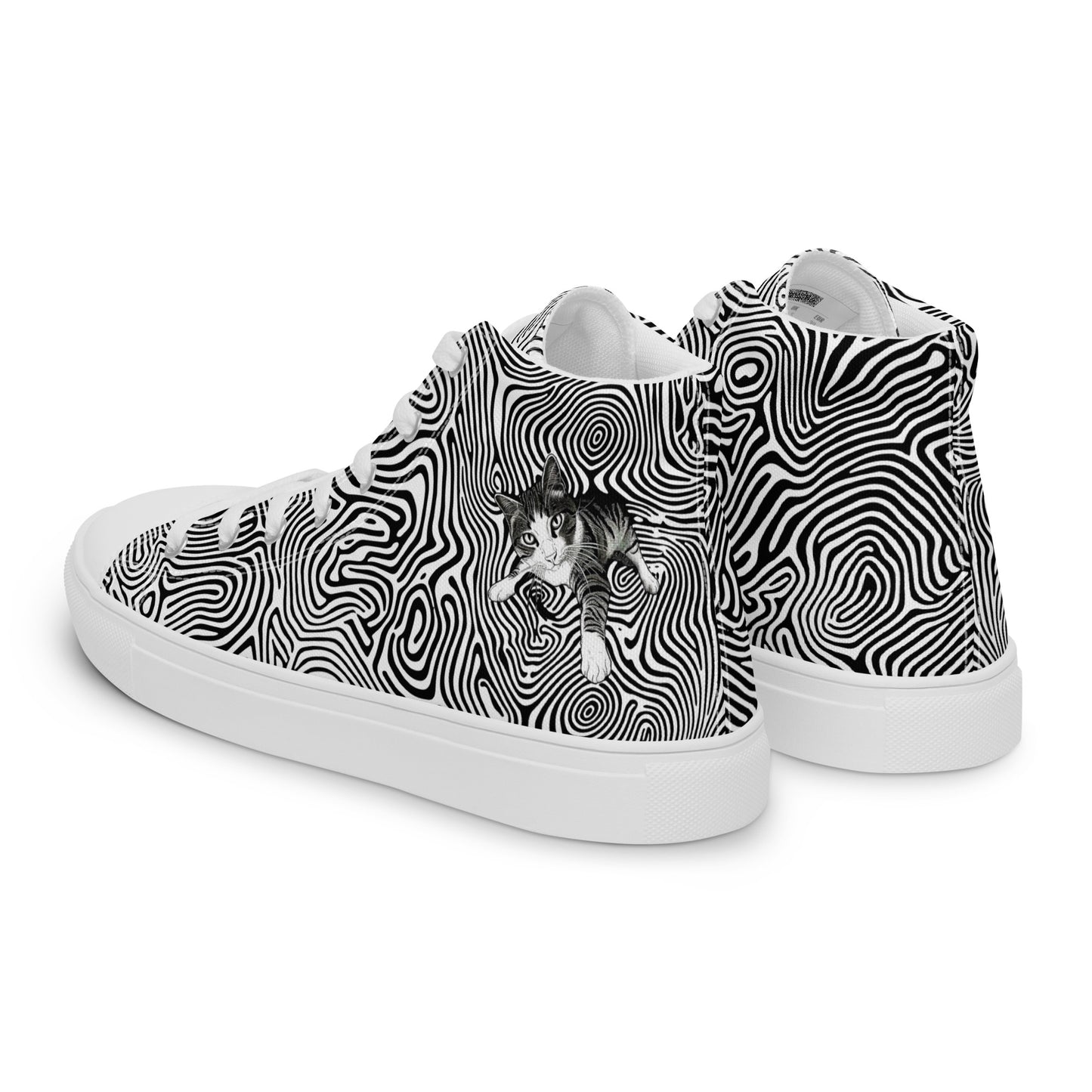 Illusionist Cat Men’s high top canvas shoes