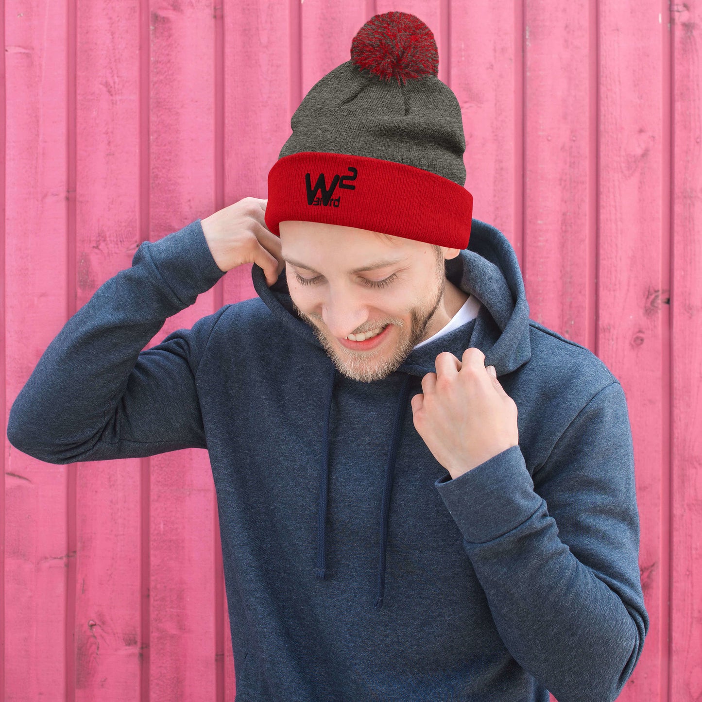 W31rd Squared Pom-Pom Beanie