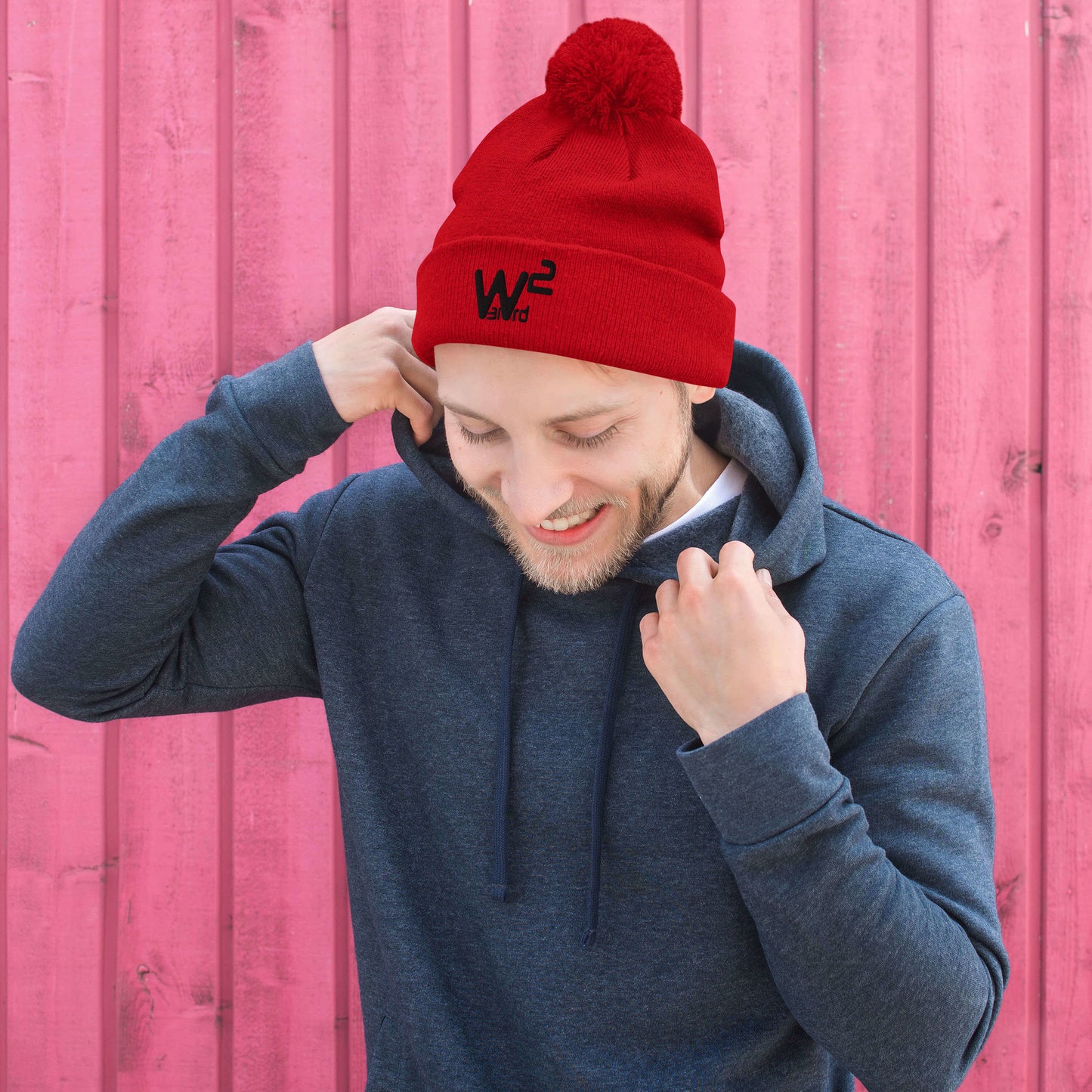 W31rd Squared Pom-Pom Beanie