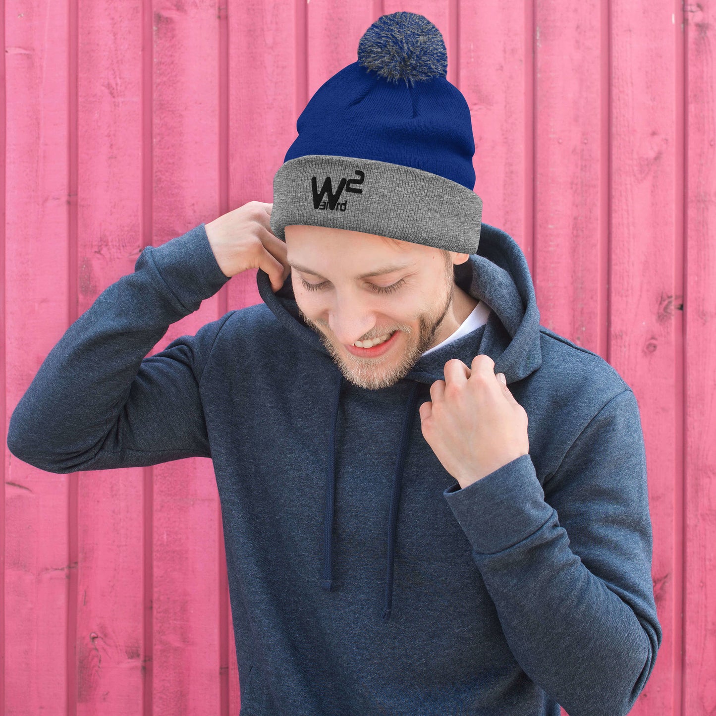 W31rd Squared Pom-Pom Beanie