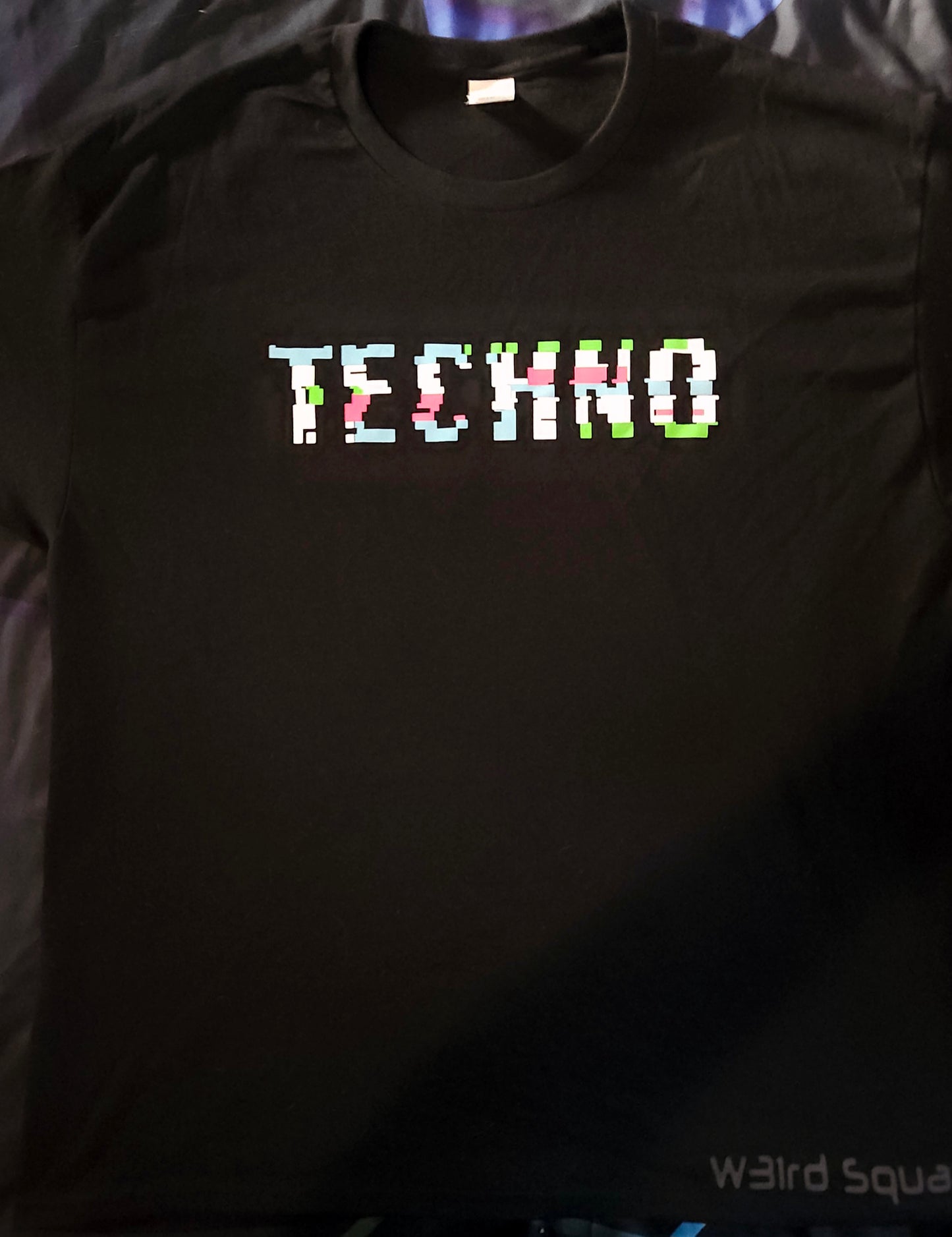 Reflective Glitch Techno T Shirt