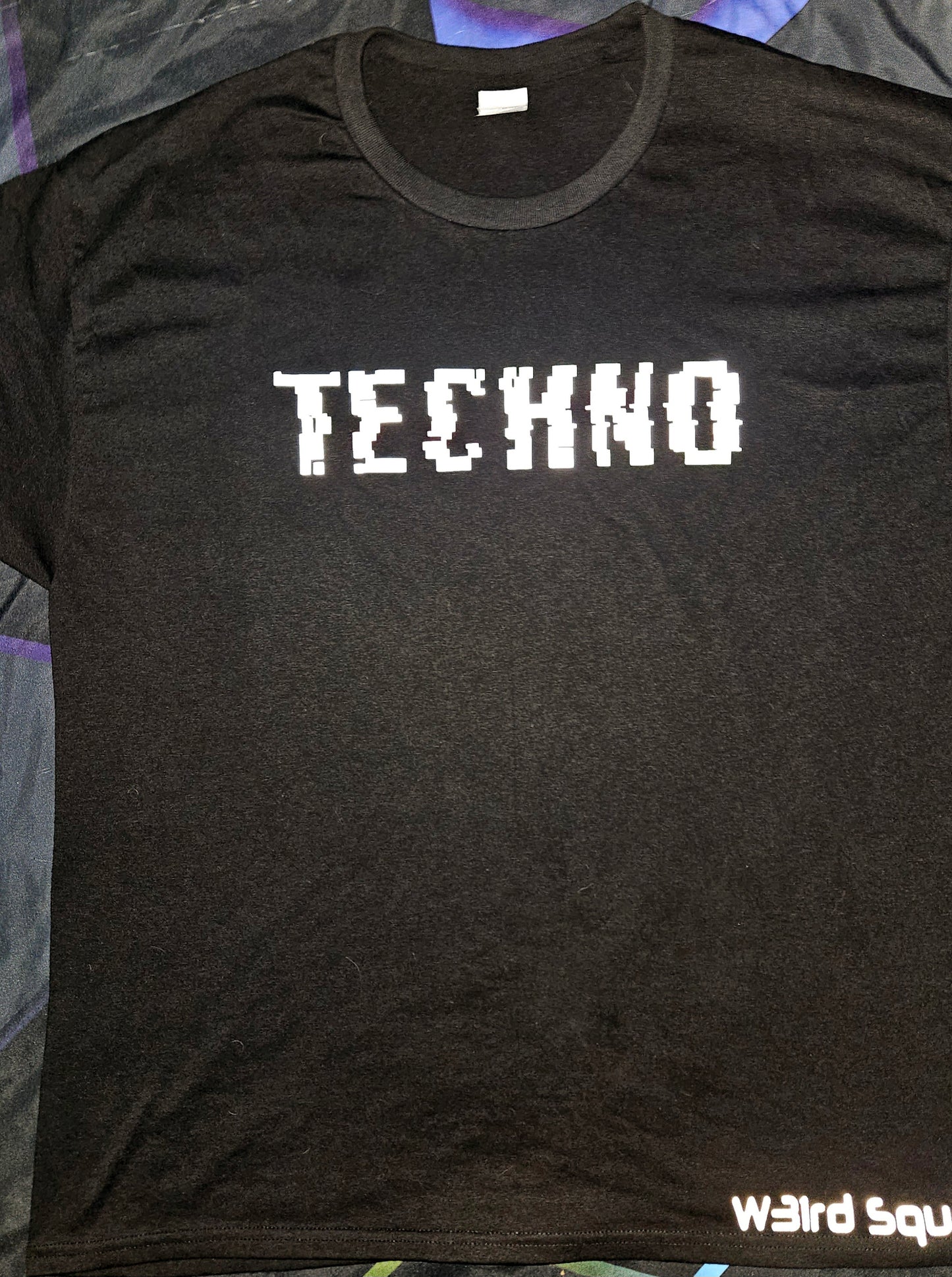 Reflective Glitch Techno T Shirt