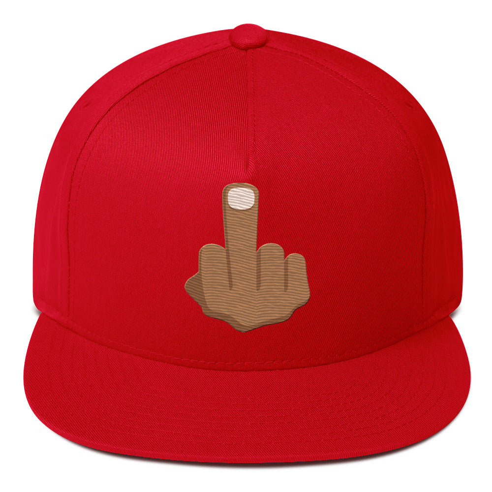 Middle Finger Flat Bill Cap