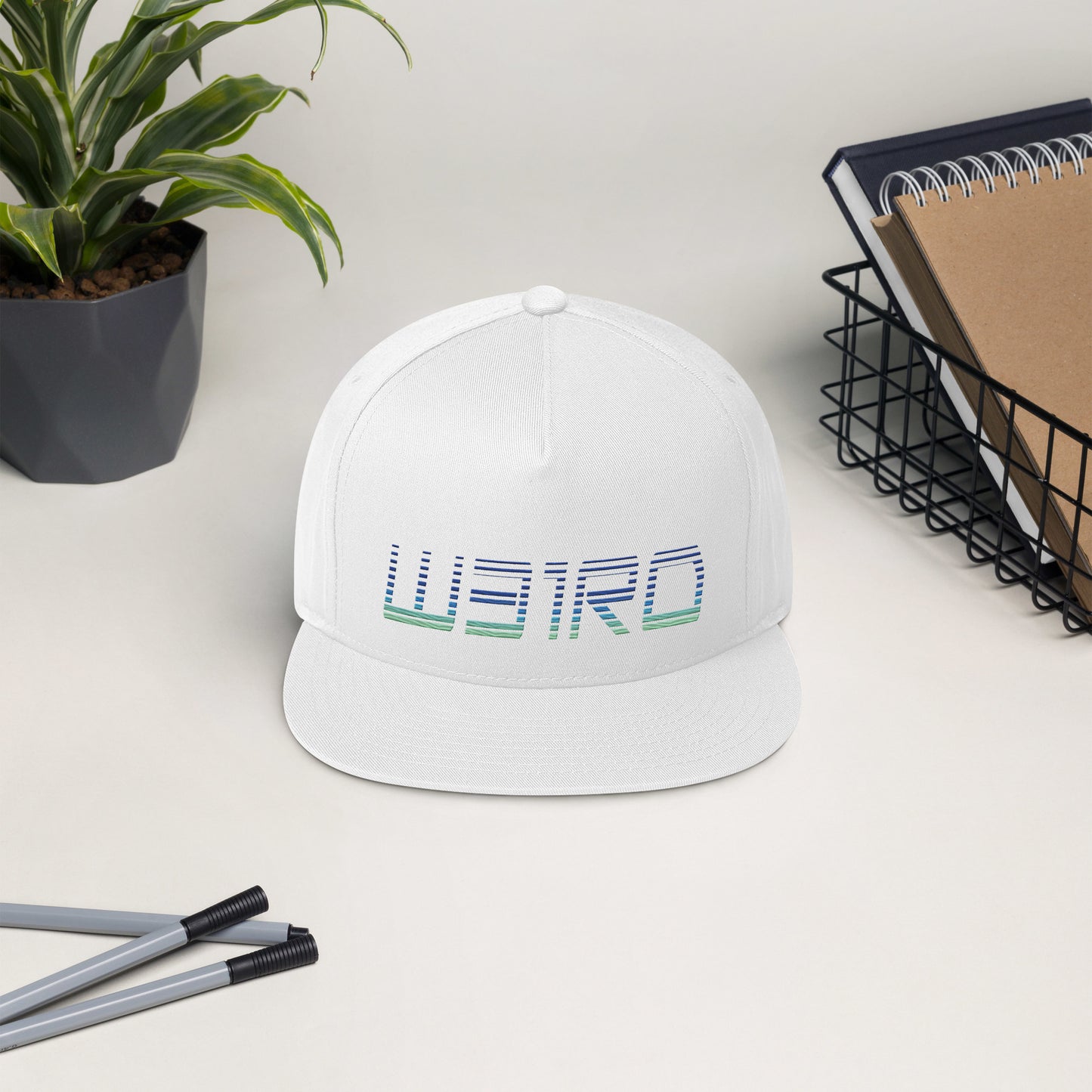 Retro Weird Flat Bill Cap