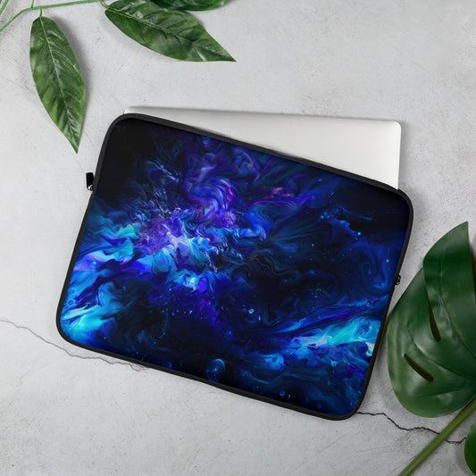 Neon Purple and Blue Swirls Laptop Sleeve