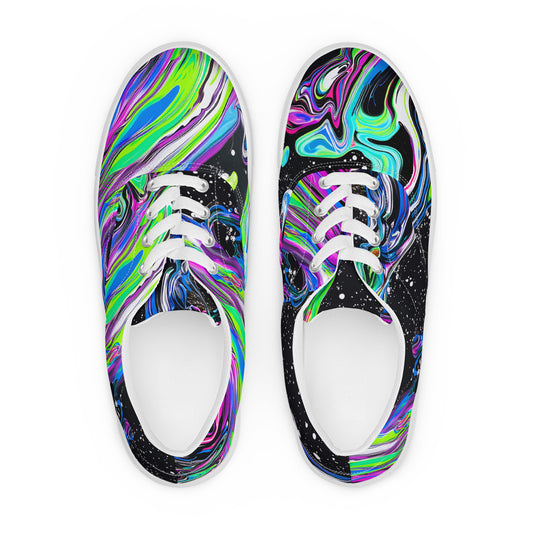 Trippy Color Swirls Men’s lace-up canvas shoes
