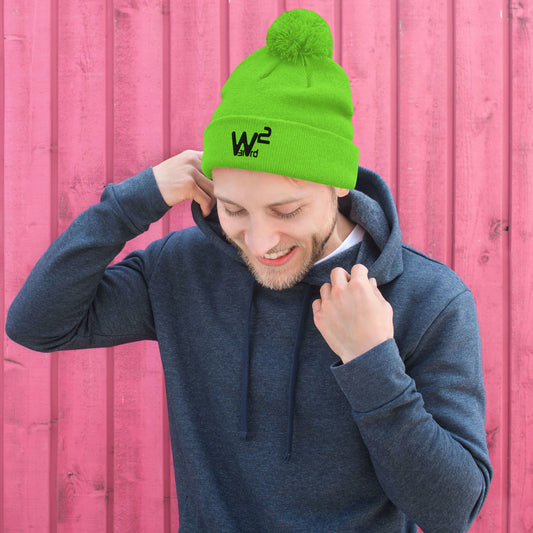 W31rd Squared Pom-Pom Beanie