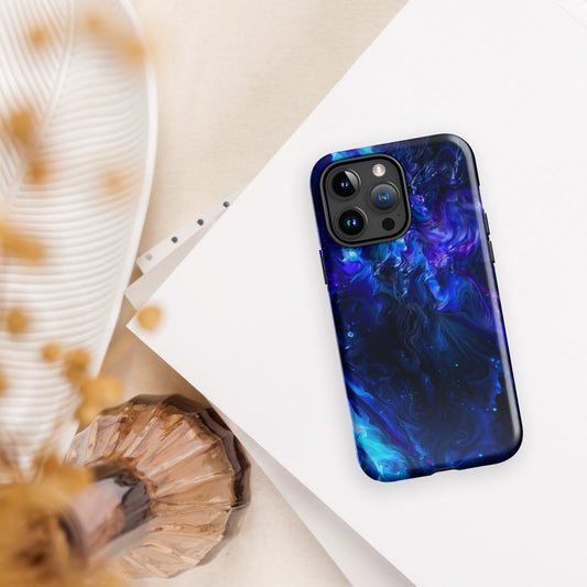 Neon Purple and Blue Swirls Tough Case for iPhone®