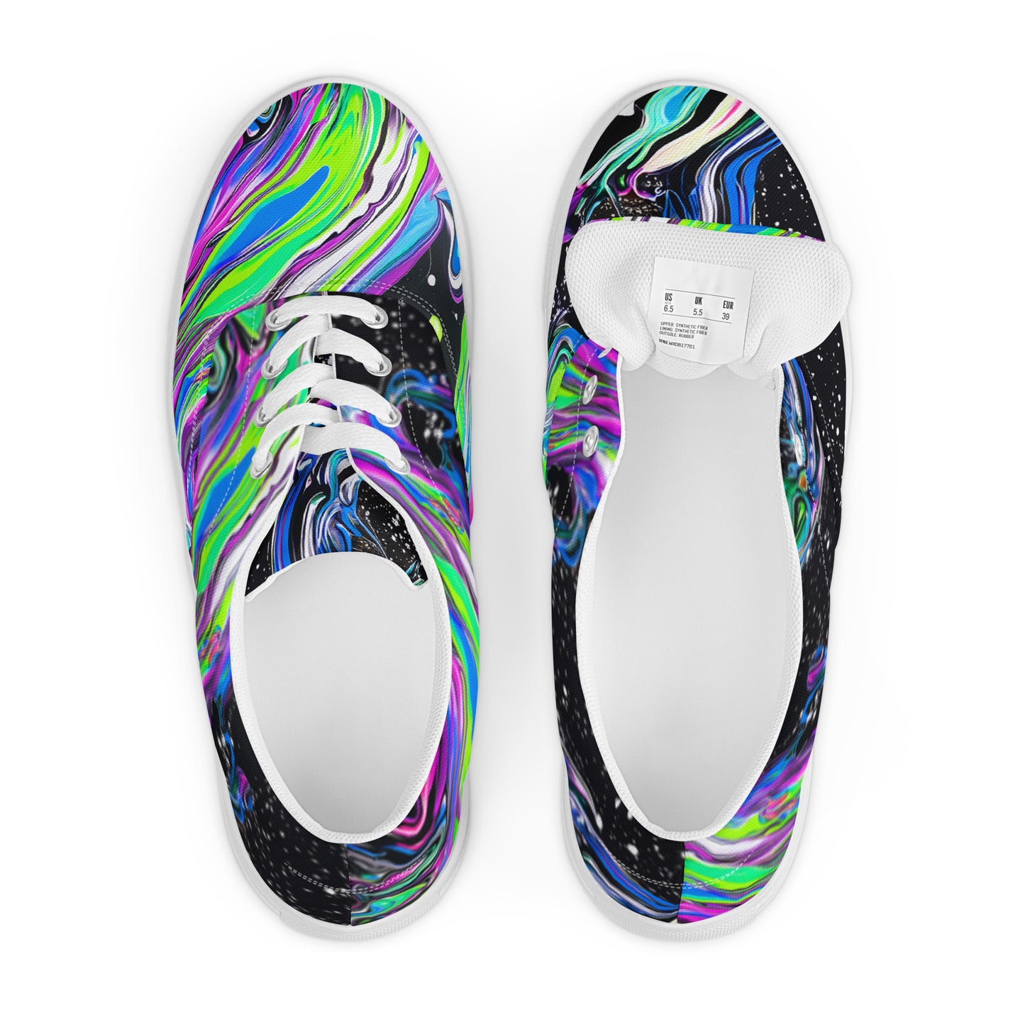 Trippy Color Swirls Women’s lace-up canvas shoes