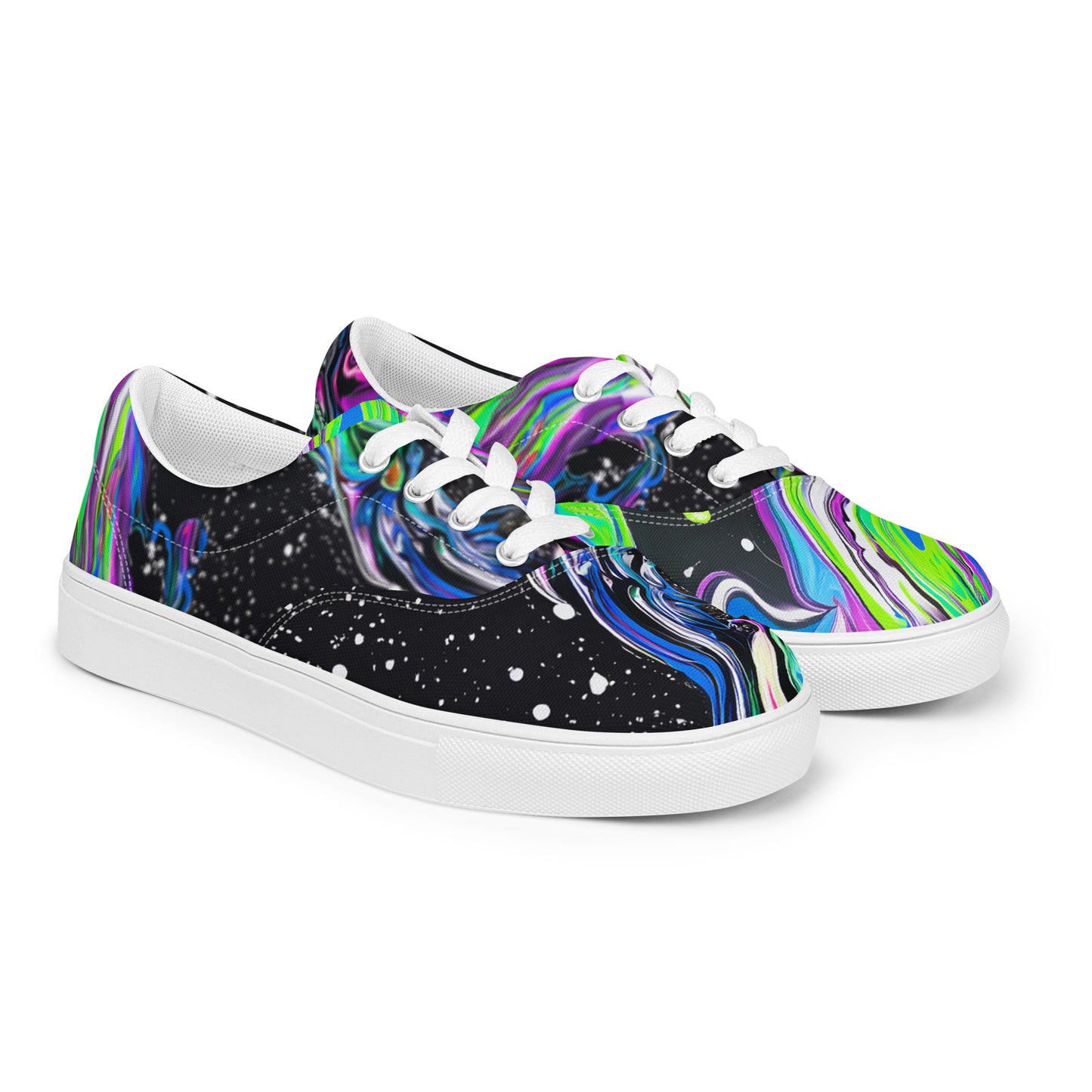 Trippy Color Swirls Women’s lace-up canvas shoes